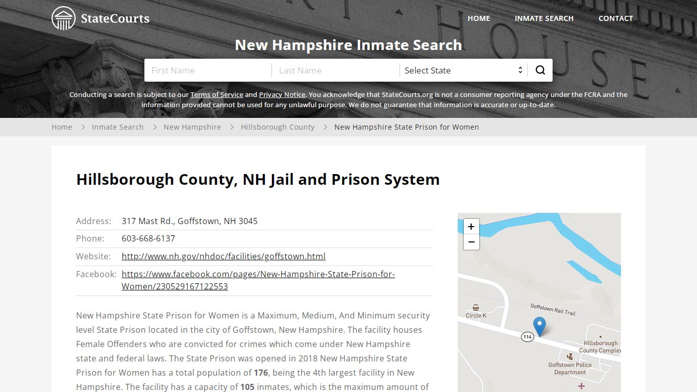 New Hampshire State Prison for Women Inmate Records Search ...