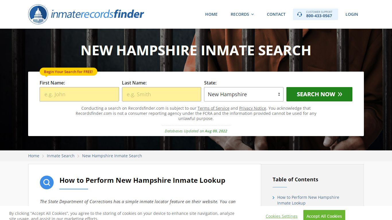 New Hampshire Inmate Search - Jail & Prison Records Online